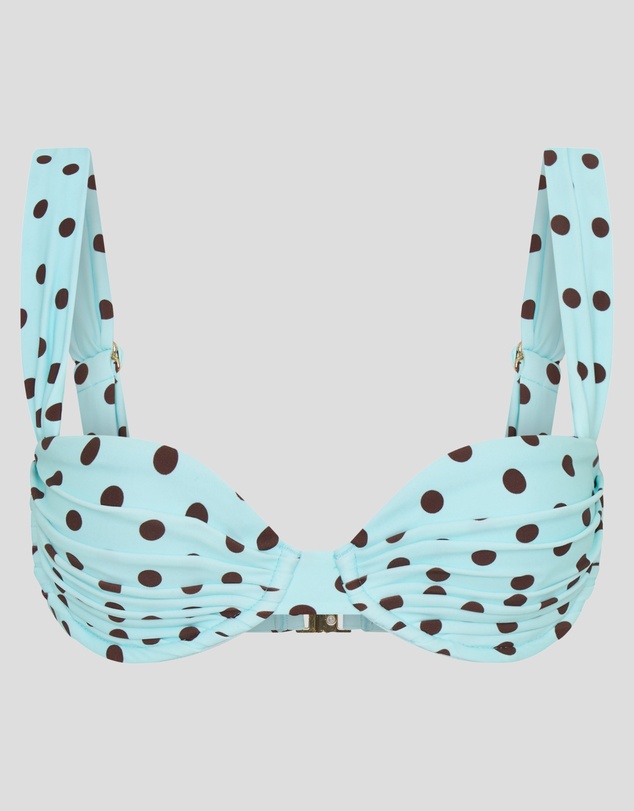 Vacay Swimwear - Rhodes Top Blue Polka