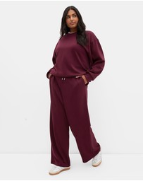 City Chic - Plus size Mae Crew Neck Sweatshirt - dark cherry