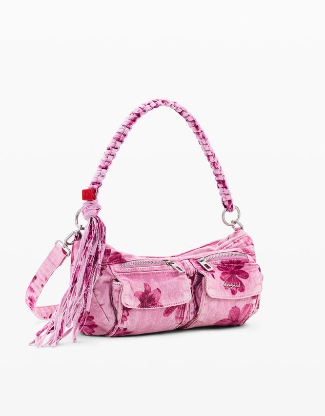 Desigual - Medium denim bag with flowers