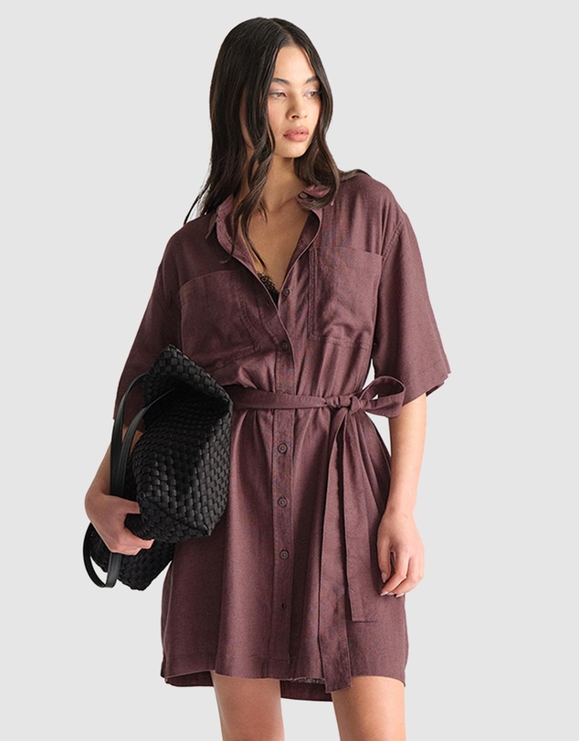 Decjuba - D-Luxe Linen Blend Short Dress