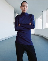 M.N.G - Satin High-Neck Dress