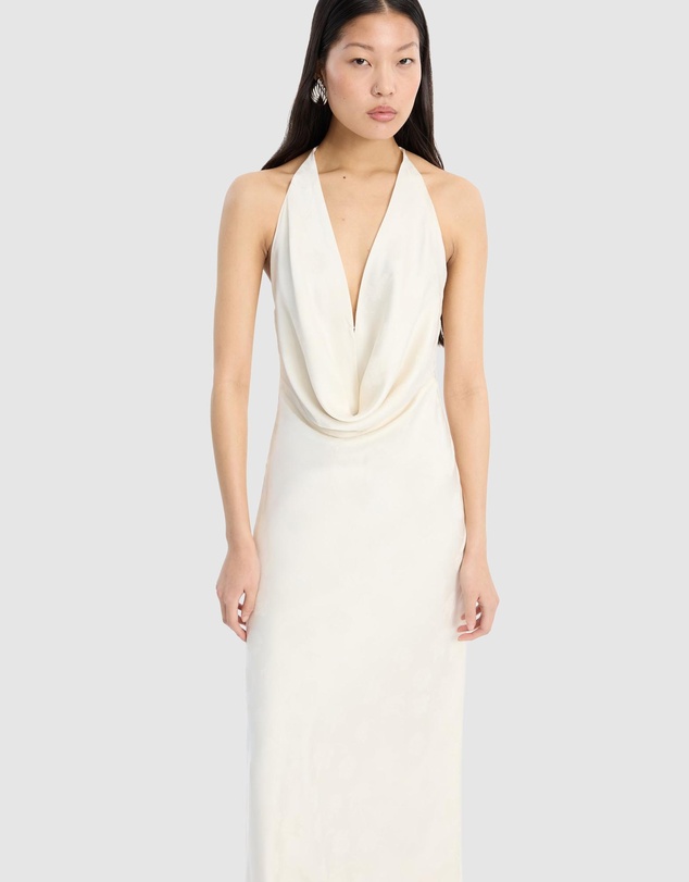 ROTATE - Satin Halterneck Dress