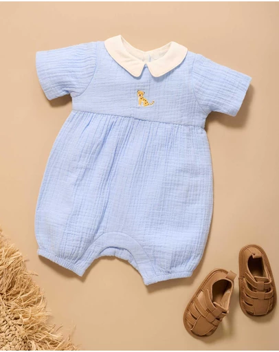 Purebaby - Romper with Collar -Kids-Babies
