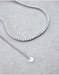 CA Jewellery - Tennis Necklace Silver White