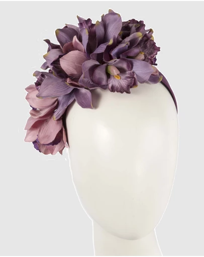 Max Alexander - Large Orange Flower Headband Fascinator