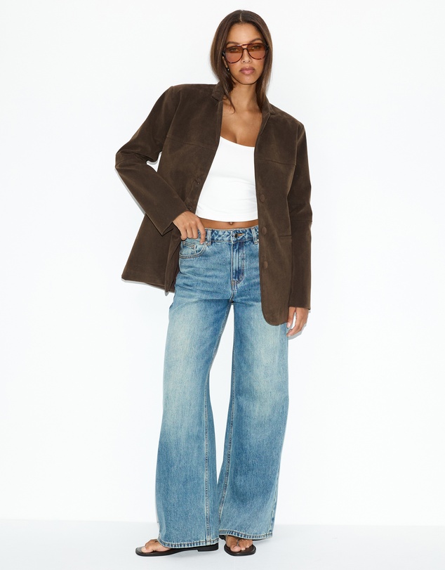Dazie - Hallie Faux Suede Tailored Blazer
