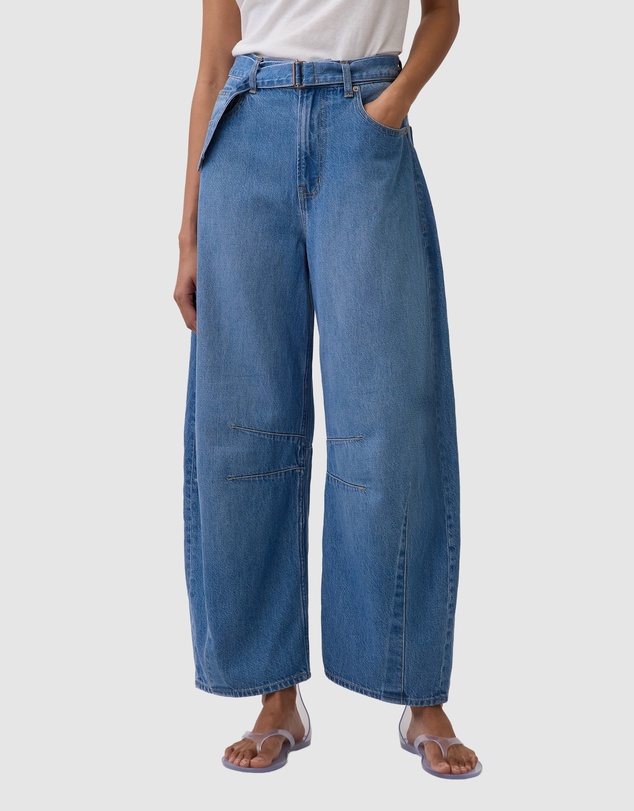 GAP - High Rise Horseshoe UltraSoft Isabella Drawcord Buckle Belt Jeans