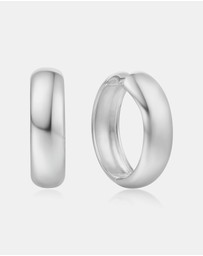 Ania Haie - Silver Chubby Large Huggie Hoop Earrings