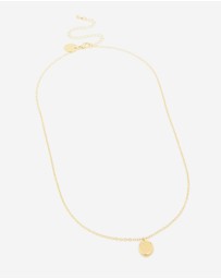 Lovisa - Waterproof Gold Plated Stainless Steel Oval Engravable Pendant Necklace