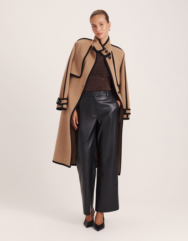 SABA - Kayla Wool Contrast Long Coat