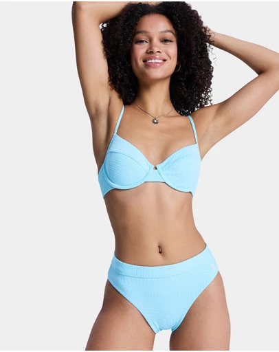Roxy - Womens Roxy Palm Dream Mid Waist Classic Bikini Bottom