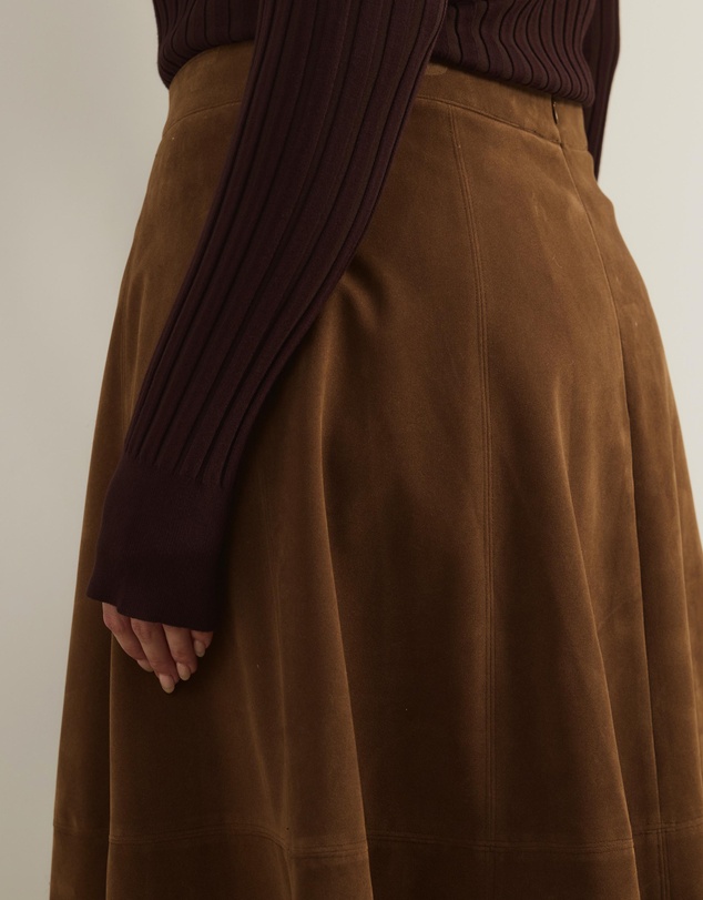 Atmos&Here Curvy - Frances Suede Flare Midi Skirt