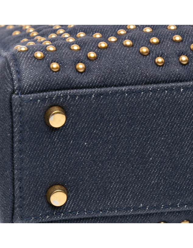 Dior - Pre-Loved Mini Denim Cannage Studded Supple Lady Dior