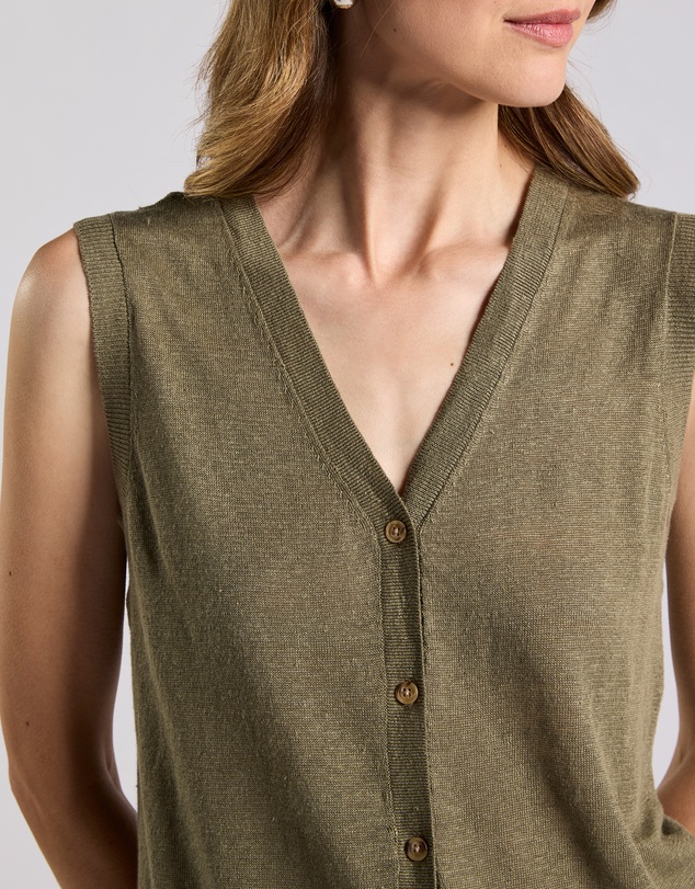 David Lawrence - Ciara Linen Knit Vest