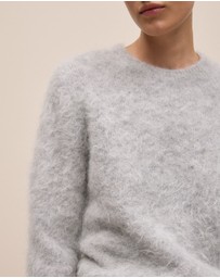 Trenery - Brushed Alpaca Pullover in Light Grey Melange