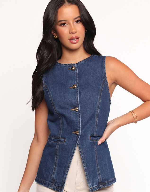Petal & Pup - Nessa Denim Vest - Blue