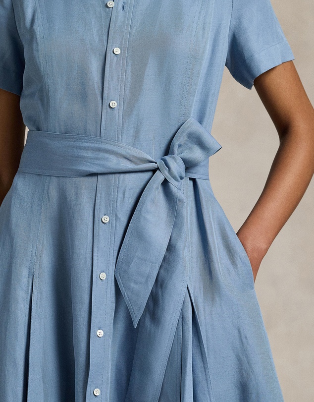 Polo Ralph Lauren - Belted Silk-Blend A-Line Dress