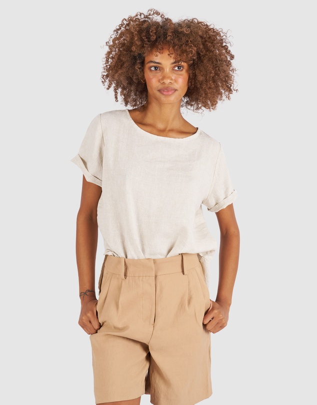 CAMIXA - Teena Linen T-shirt Top