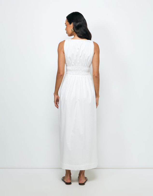 AERE - Indie Cotton Tie Front Midi Dress