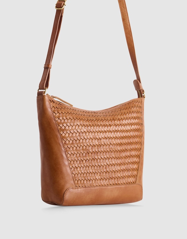 Evity - Elise Leather Weave Bucket Bag