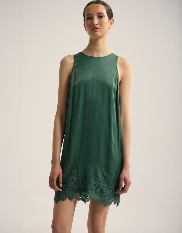 Oxford - Amber Satin And Lace Dress