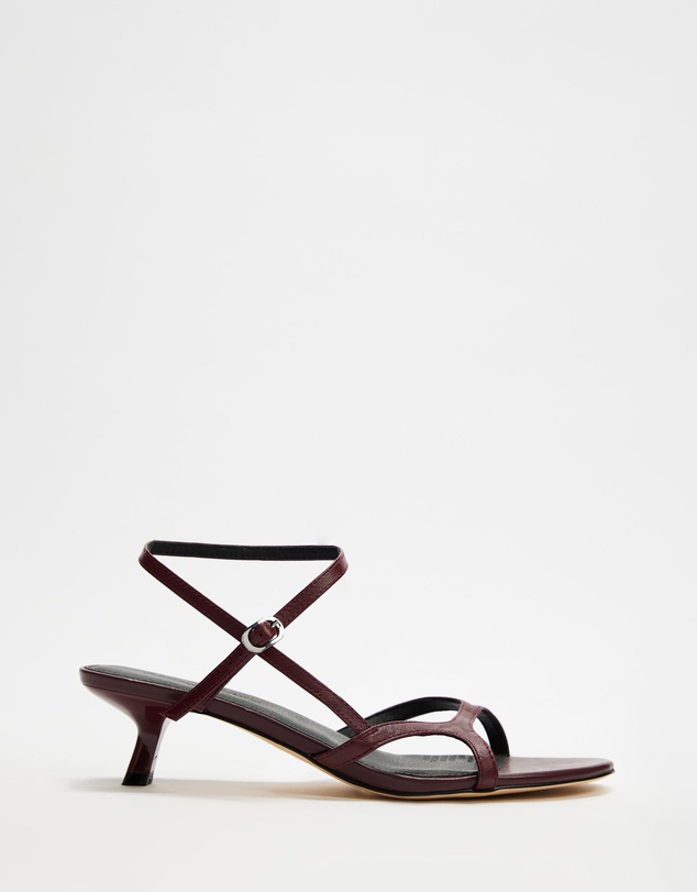 Atmos&Here - Aria Kitten Heel Strappy Leather Sandals
