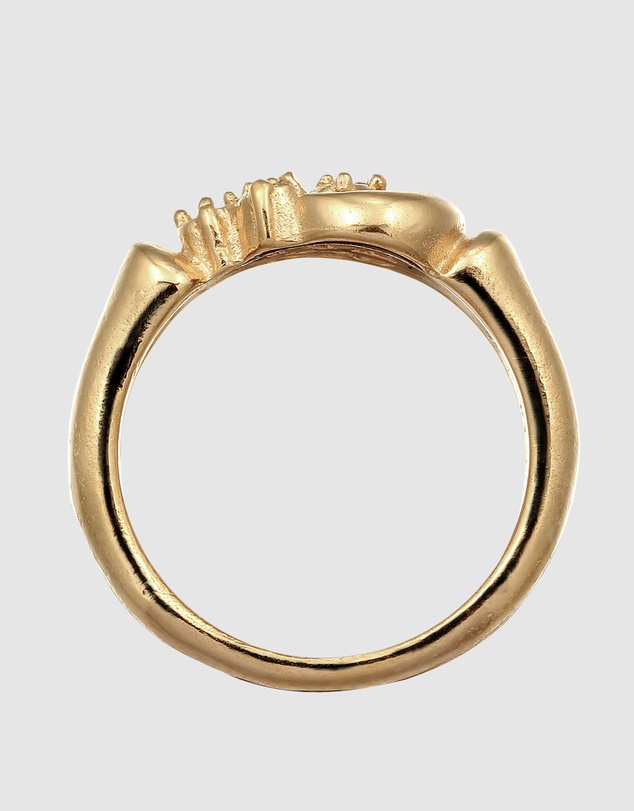 Elli Jewelry - Topaz Moon Band Ring in Gold-Plated 925 Silver