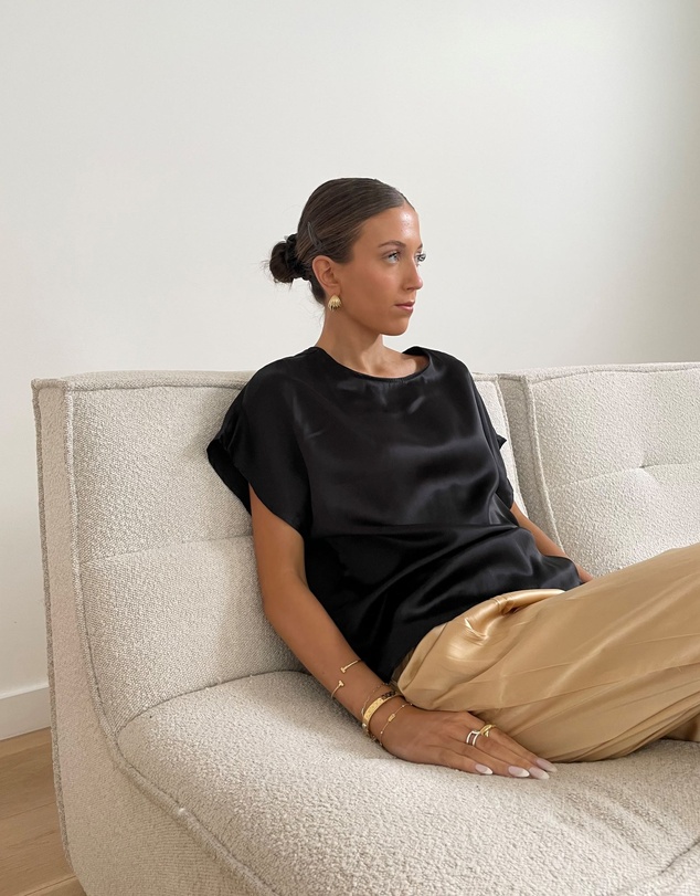 SILK MAGNOLIA - 100% Silk T-shirt
