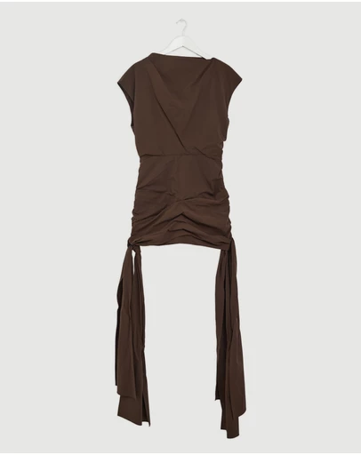 Revibe - Repaired Shona Joy Campbell Draped Tie Mini Dress - AU 10