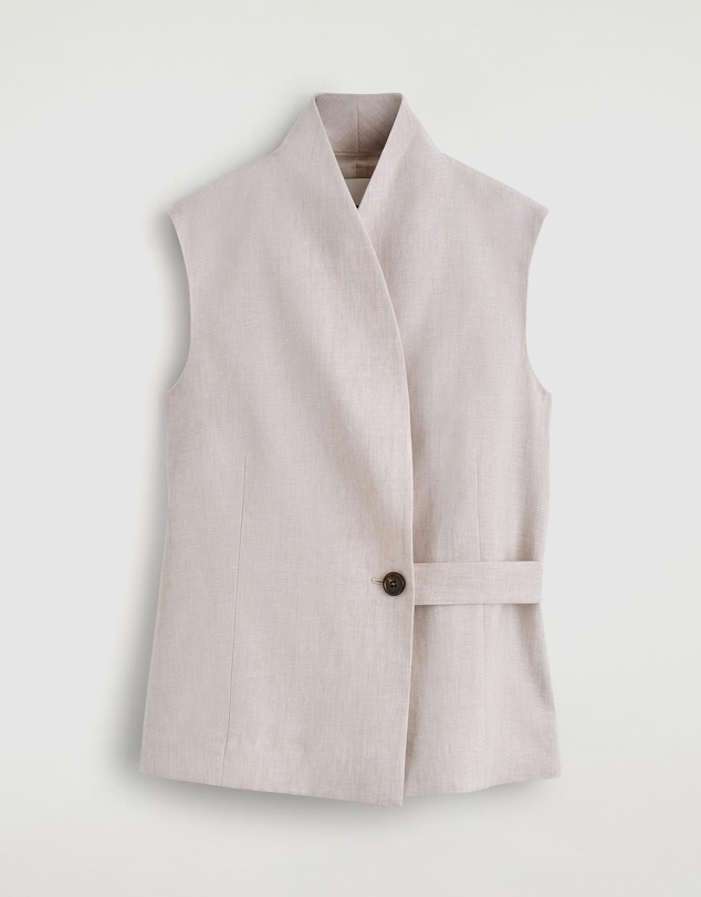 COS - Shawl-Collar Belted Linen Waistcoat