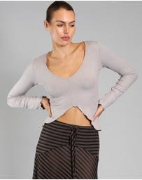 Love and Nostalgia - Rosie Rib Top - Grey