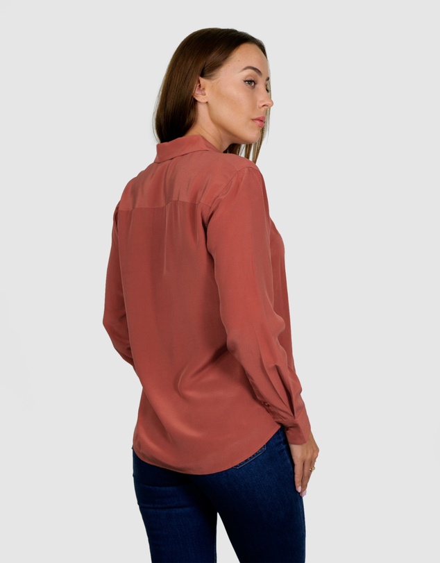 The Fable - Terra Cotta Silk Shirt