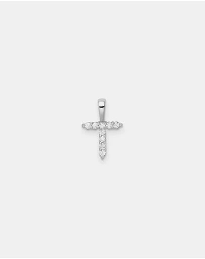 Zoe Olivia - 9K White Gold Lab Grown Diamond Initial T Pendant
