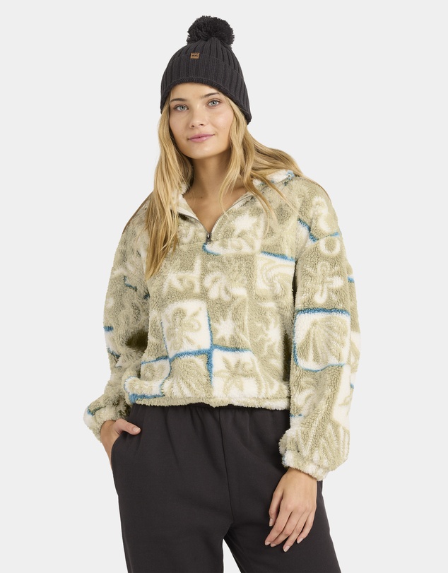 Billabong - Womens Sea Check Half Zip Fleece Jumper