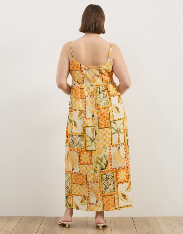 Atmos&Here Curvy - Alex Linen Blend Empire Waist Midi Dress