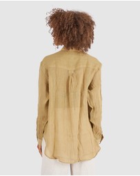 CAMIXA - Crinkle Oversized Linen Shirt