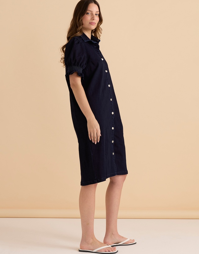 Betty Basics - Scallop Denim Dress