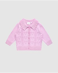 Fleur Harris - Heart Cardigan in Lilac