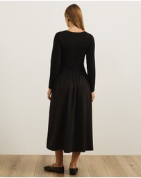 Atmos&Here - Blair Long Sleeve Cardigan Knit Midi Dress
