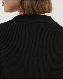 Atmos&Here Curvy - Eden Rib Collar Knit