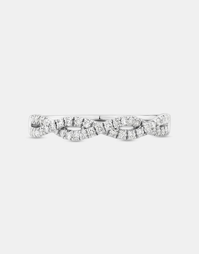 Michael Hill - 0.25 Carat TW Twist Diamond Wedding Ring in 14kt White Gold