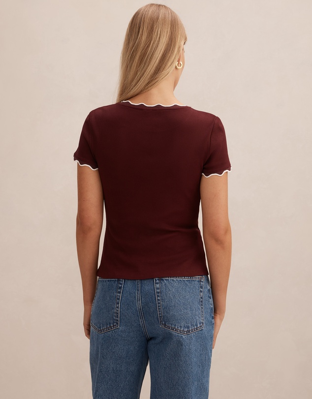 Forever New - Rebecca Scallop Trim T-shirt