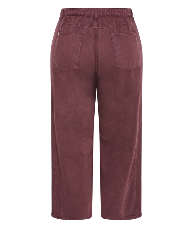 City Chic - Plus size Harley Fit Cassie Barrel Leg Jean - cherry