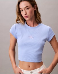 Calvin Klein Jeans - Monogram Logo Ribbed Baby Tee