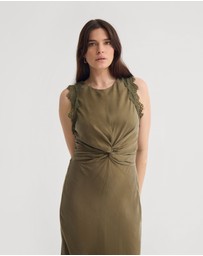 Oxford - Camilla Cupro Lace Trim Dress