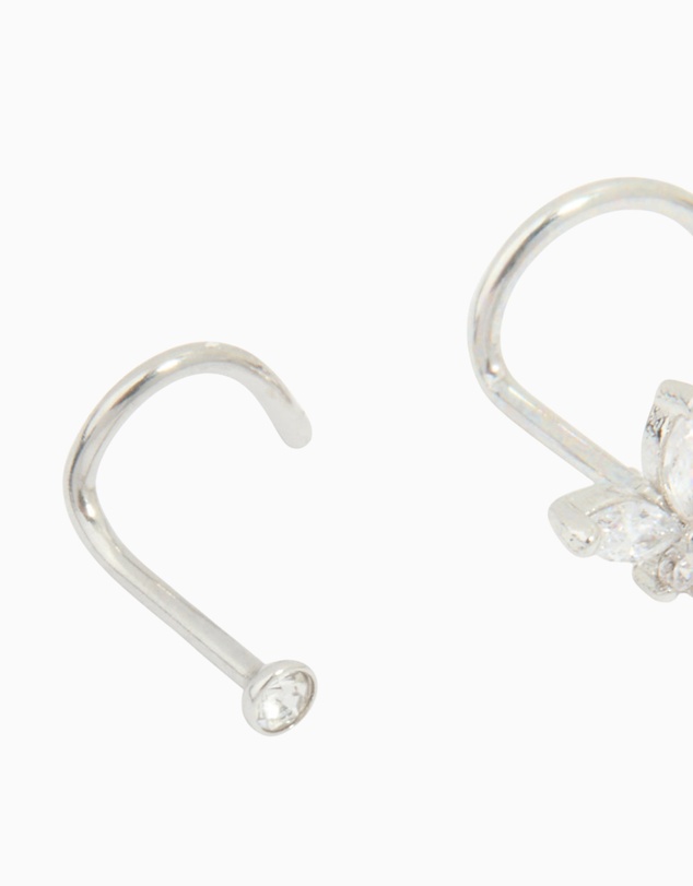 Lovisa - Surgical Steel Butterfly & Diamante Nose Studs 3-Pack