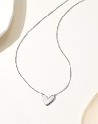 Mestige - Pearl Heart Necklace - Silver Plated