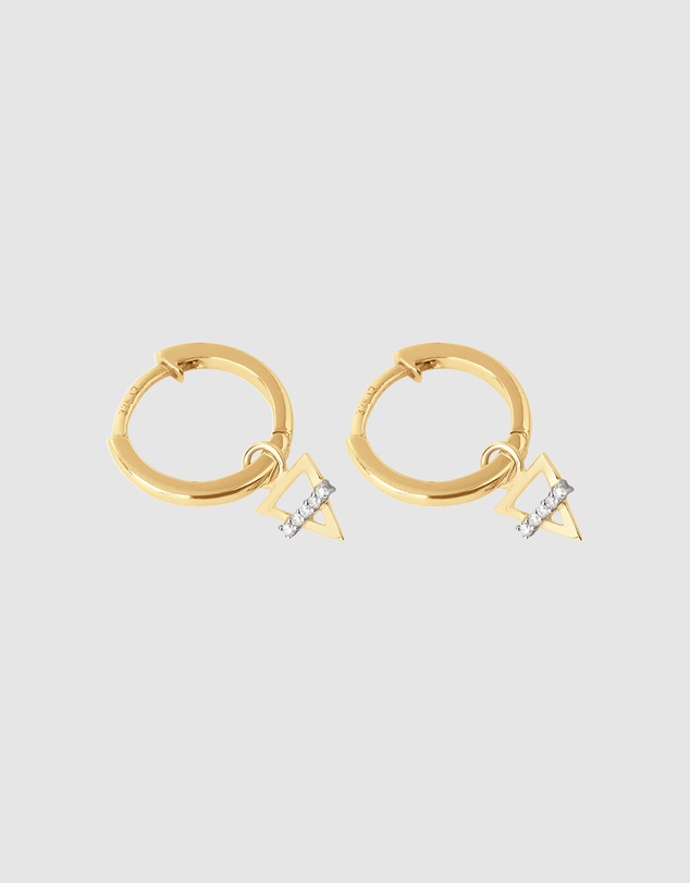 Luna Rae - Solid Gold - Earth Element Diamond Hoops