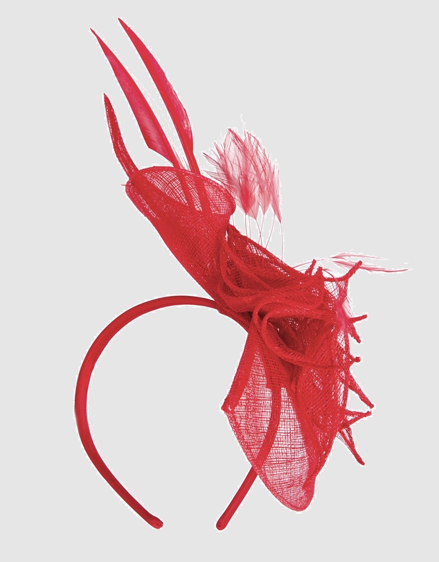 Max Alexander - Sinamay Red Racing Fascinator