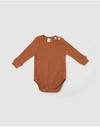 WITH LOVE FOR KIDS - Basics Thick Ribbed Long Sleeve Onesie - Babies
